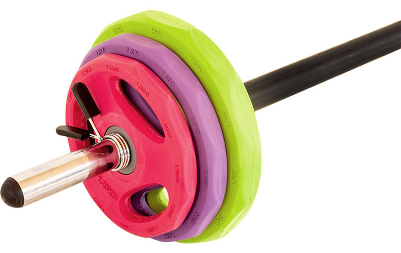 Bild von Aerobic Langhantelset Gummi-Gripper - Bunt 18,5 kg