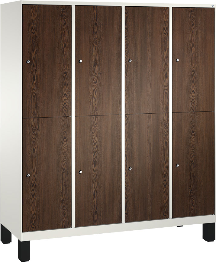 Picture for category Garderobenschränke doppelstöckig S 3000 EVOLO mit 400 mm breiten MDF-Dekortüren, mit Füßen 