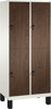 Bild von Garderobenschrank doppelstöckig, 4 Fächer S3000 Evolo mit 400 mm breiten MDF-Dekortüren, mit Füßen