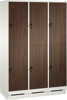 Bild von Garderobenschrank doppelstöckig, 6 Fächer S3000 Evolo mit 300 mm breiten MDF-Dekortüren, mit Sokel