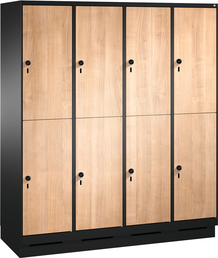 Picture for category Garderobenschränke doppelstöckig S 3000 EVOLO mit 400 mm breiten MDF-Dekortüren, mit Sockel