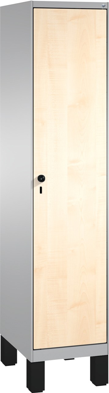 Picture of Garderobenschrank einteilig, 1 Fach S3000 Evolo mit 400 mm, MDF Dekortüren, mit Füssen