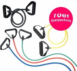 Zeige Details für Fitness Tube mit Hülsengriff, grün = mittel - 10er Sparpackung Bild von Fitness Tube mit Hülsengriff, grün = mittel - 10er Sparpackung