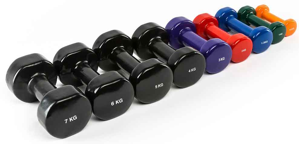 Box springt mit hanteln