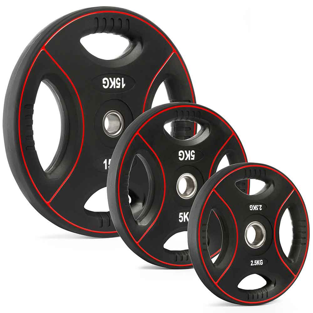 Bild von Polyurethan 4-Grip Hantelscheiben 30 mm - 1,25 kg bis 25 kg