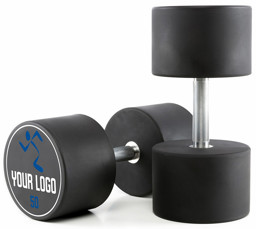Bild von Urethan Dumbbells Customer Logo - in 2 kg Steps - von 4 kg - 60 kg