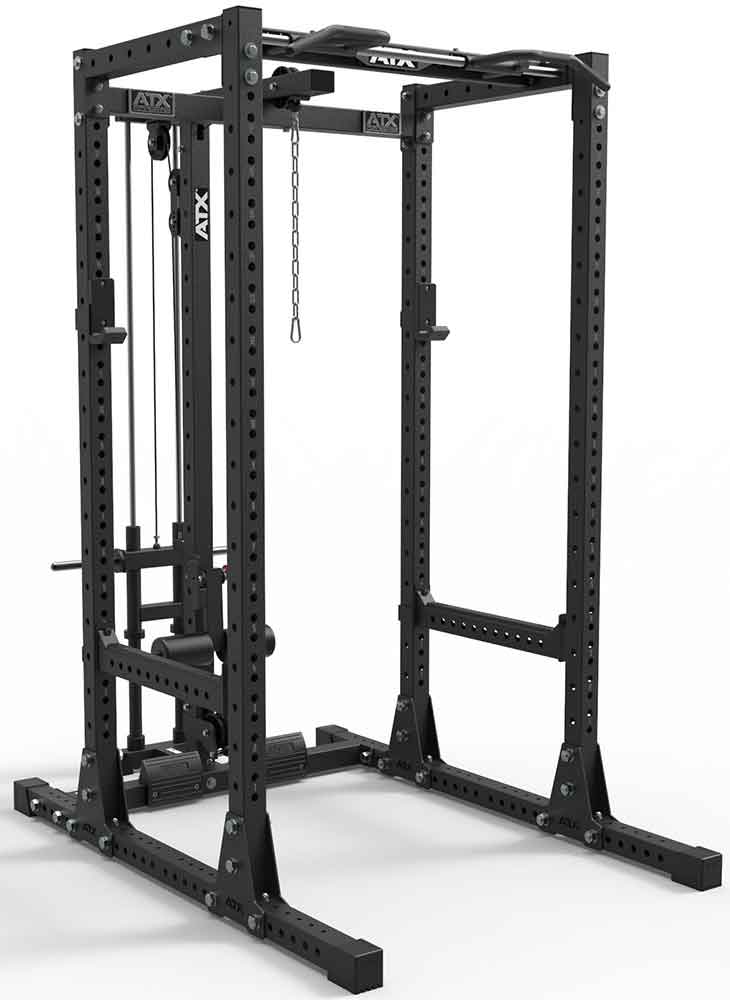 Bild von ATX Power Rack 750-SET-140 mit Plate Load Latzug und Indexing Multi Chin-up