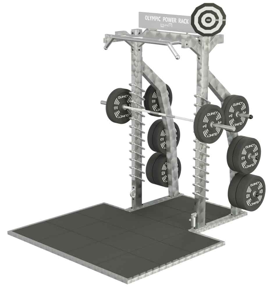 Bild von QUINCY OLYMPIC HALF POWER RACK+PLATTFORM - OUTDOOR