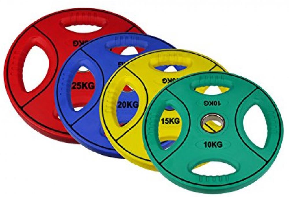 Bild von POWER-XTREME Hantelscheibe mit 4 Grifflöchern, Polyurethan, bunt, 50mm