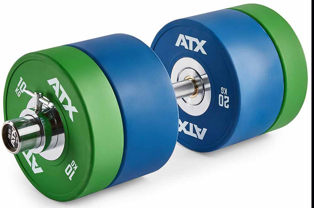 Loadable store dumbbell bumpers