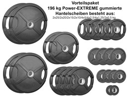 Zeige Details für Vorteilspaket 196 kg - 50 mm gummierte Hantelscheiben mit 2 Grifflöchern Bild von Vorteilspaket 196 kg - 50 mm gummierte Hantelscheiben mit 2 Grifflöchern