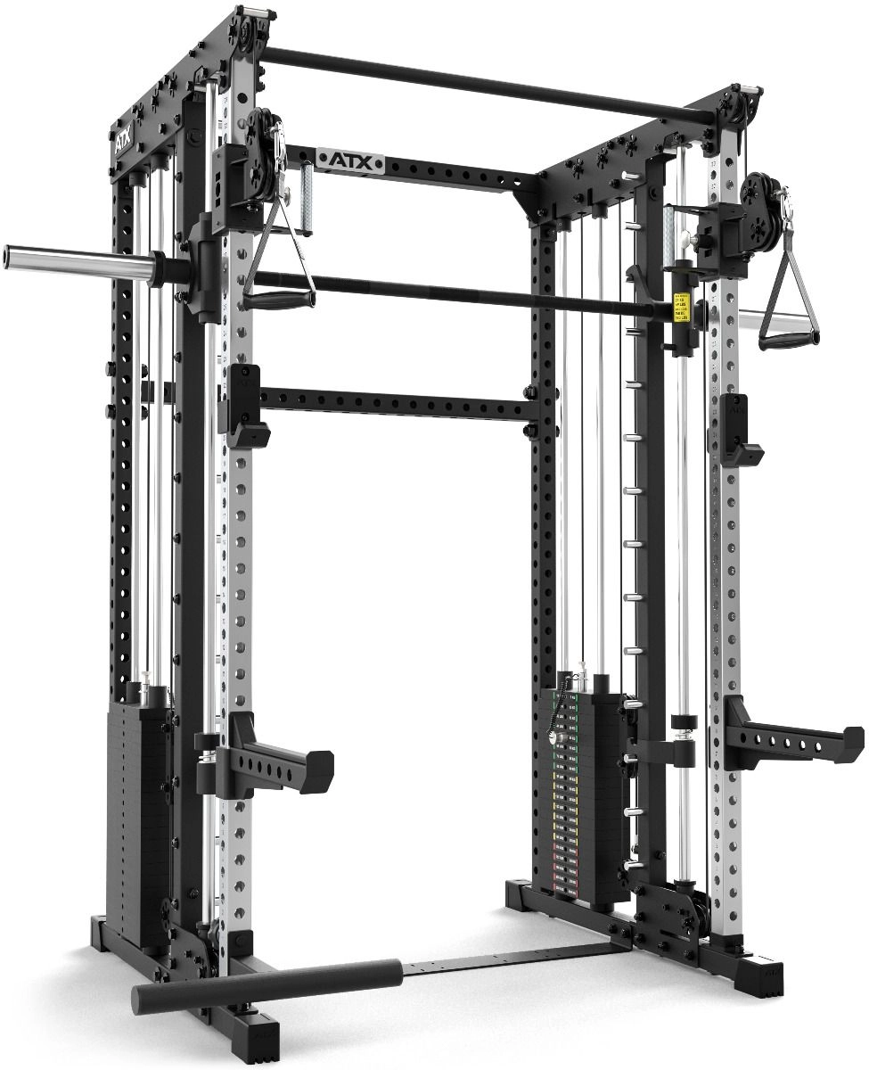 ATX® Power Smith Rack- - Höhe 195 cm - 2 × 100 kg Kabelzug 1:1 Übersetzung · Linear-Multipresse